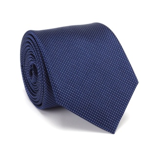 Jacquard Silk Tie with Navy Micro Pattern KR-692