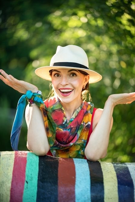 Apaszka jedwabna ręcznie malowana, Polne kwiaty 70x70cm AM7-026