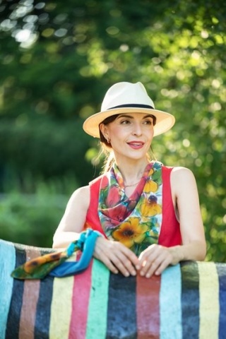 Hand Painted Silk Scarf, 90x90cm