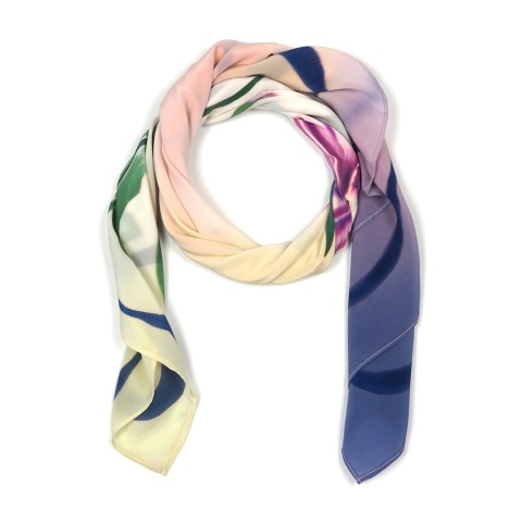 Apaszka jedwabna, ręcznie malowana, Zakochane anturium 90x90cm AM-008 3