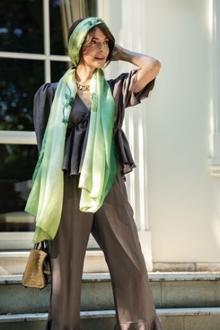 SZM-094 Elegant shawl for evening dress habotai 250x90cm