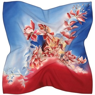 Silk gauze hand-painted 55x55cm AM5-018
