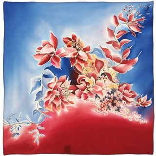 Silk gauze hand-painted 55x55cm AM5-018
