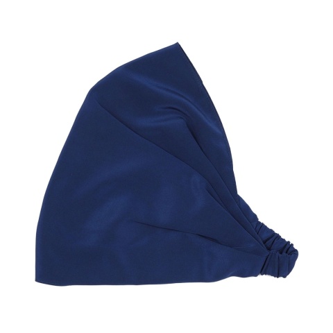 Jedwabna granatowa chustka na głowę z gumką CHJ-028