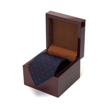 Krawat jedwabny w drewnianym pudełku KRD-356