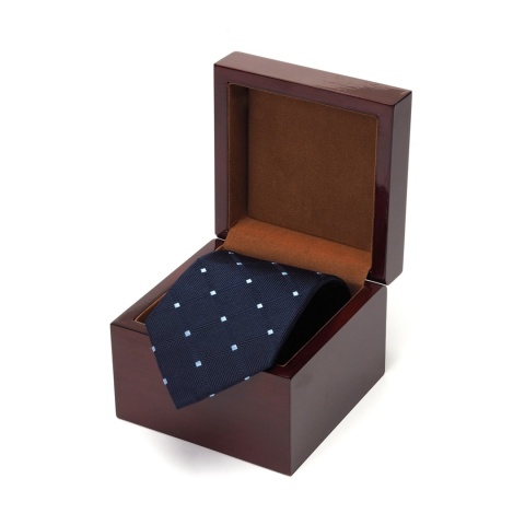 Krawat jedwabny w drewnianym pudełku KRD-544