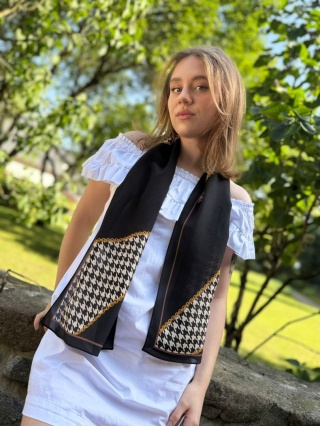 Unique double-sided silk scarf 145x30cm SDM-08