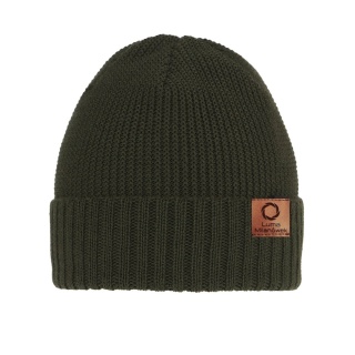 Men's merino hat with merino wool, khaki