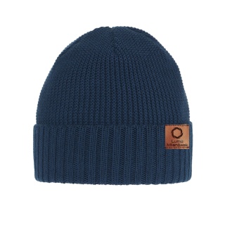 Men's merino hat with merino wool, blue