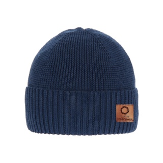 Men's merino wool hat, blue