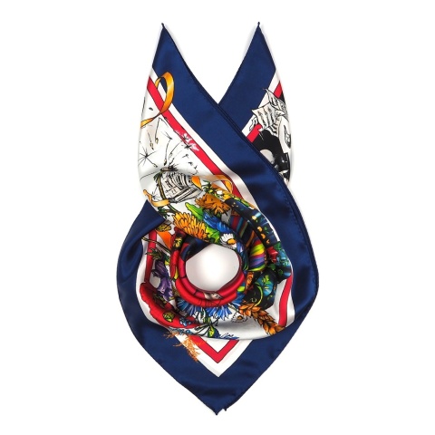 Jedwabna apaszka dwustronna Fryderyk Chopin 68x68cm CH-1022