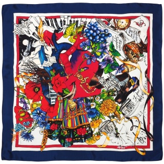 Silk scarf Fryderyk Chopin 87x87cm CH-1011