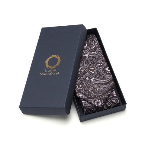 Krawat męski jedwabny wzór paisley IT-045