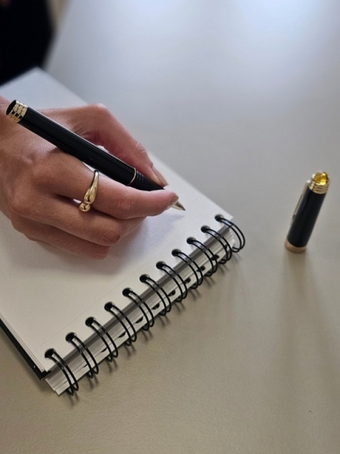 Golden Rollerball Pen with Amber