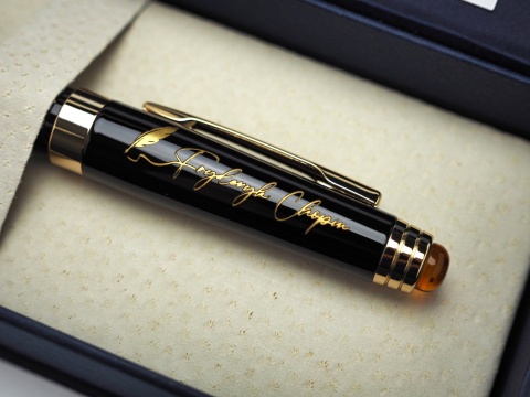 Fryderyk Chopin ballpoint pen with amber KPZ-CH