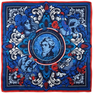 Double-Sided Silk Pocket Square Adam Mickiewicz 30x30 cm – PJ-400