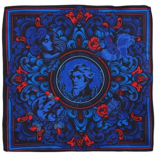 Unique Double-Sided Silk Pocket Square Adam Mickiewicz 30x30 cm – PJ-401