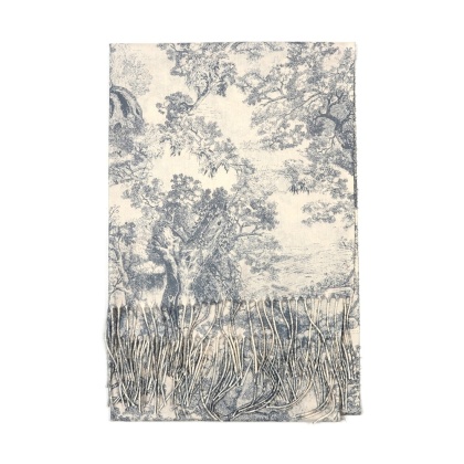Szalik zimowy Toile de Jouy Collection szary 200x70cm