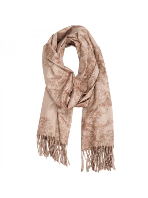 Szalik zimowy Toile de Jouy Collection beżowy 200x70cm