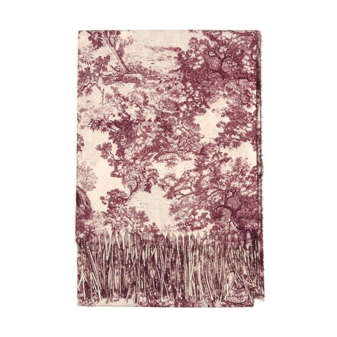 Szalik zimowy Toile de Jouy Collection czerwony 200x70cm