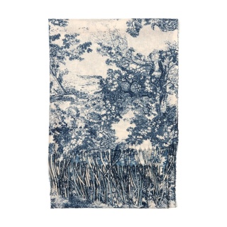 Toile de Jouy Collection winter scarf blue 200x70cm