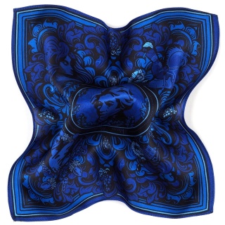 Unique Double-Sided Silk Pocket Square Adam Mickiewicz 30x30 cm – PJ-402