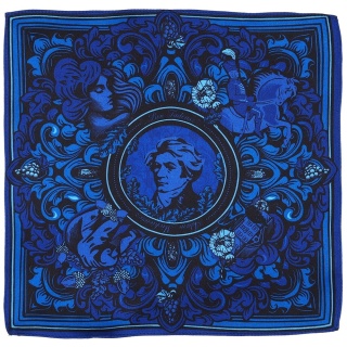 Unique Double-Sided Silk Pocket Square Adam Mickiewicz 30x30 cm – PJ-402