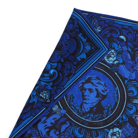 Unikat poszetka jedwabna dwustronna Adam Mickiewicz 30x30cm PJ-402