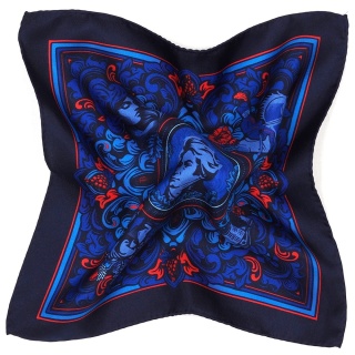 Unique Double-Sided Silk Pocket Square Adam Mickiewicz 30x30 cm – PJ-403
