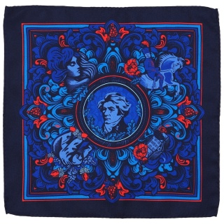 Unique Double-Sided Silk Pocket Square Adam Mickiewicz 30x30 cm – PJ-403