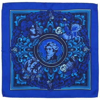 Unique Double-Sided Silk Pocket Square Adam Mickiewicz 30x30 cm – PJ-404