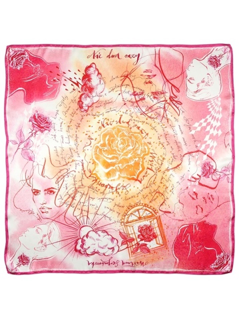 Apaszka jedwabna Wisława Szymborska Nic dwa razy 88x88 cm AD-500