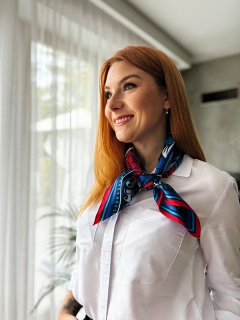 Apaszka jedwabna dwustronna Adam Mickiewicz 68x68cm AD7-495