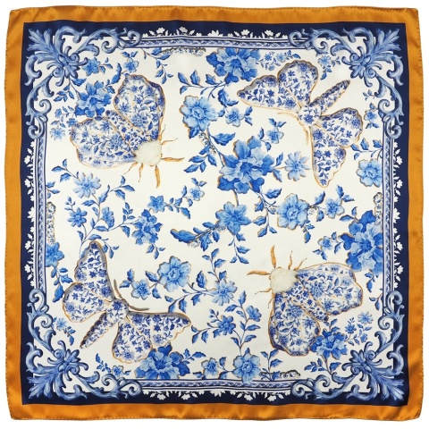 Silk scarf silkworm 68x68cm AD7-510