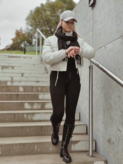 Czarny szal damski zimowy Cashmere Touch Collection 200x70cm