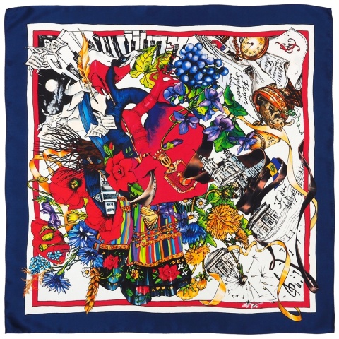 Silk Fryderyk Chopin Scarf - 62x62cm CH-1022OUT