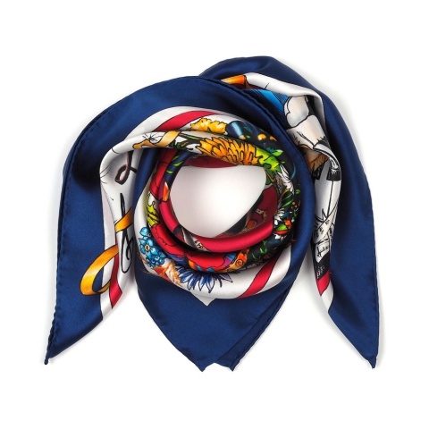 Silk double-sided scarf Fryderyk Chopin 68x68cm CH-1022