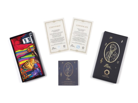 NOVELTY! Silk scarf Fryderyk Chopin 87x87cm CH-1011