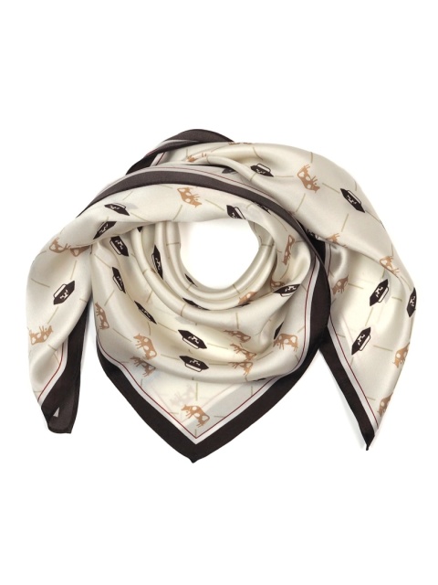 Apaszka jedwabna damska Krówki z Milanówka 68x68cm AD7-079