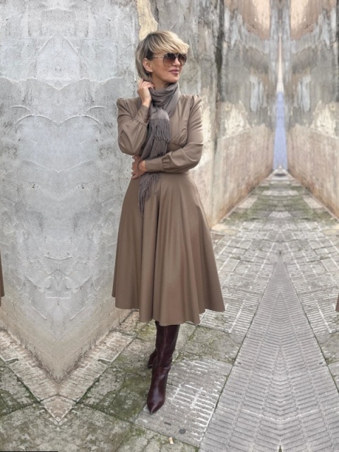 Khaki Women's red winter scarf Cashmere Touch Collection 200x70cm