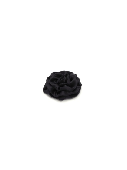 Silk rose brooch small black BRM-01