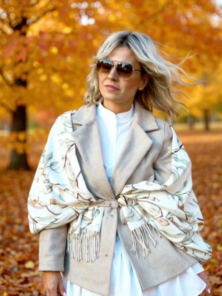 Women's scarf 100% viscose beige 200x70cm