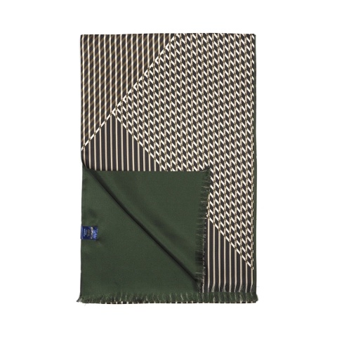 Men's silk scarf with a geometric pattern SR-066