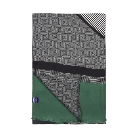 Men's silk scarf with a geometric pattern SR-067