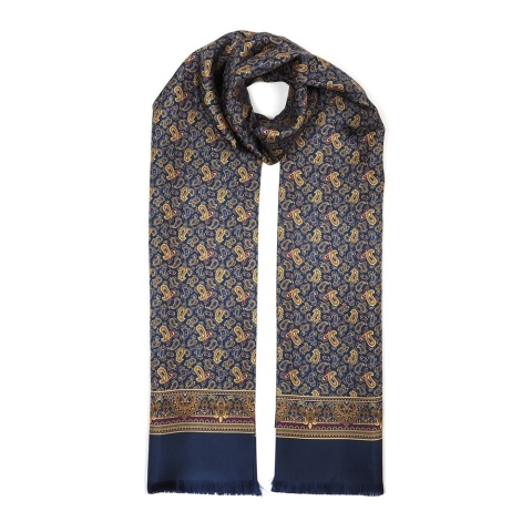 Men's silk scarf with paisley pattern