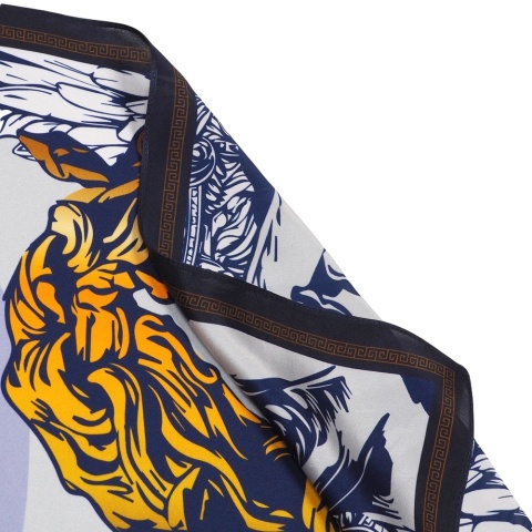 Unikat apaszka jedwabna dwustronna antyczna Grecja 68x68cm AD7-019