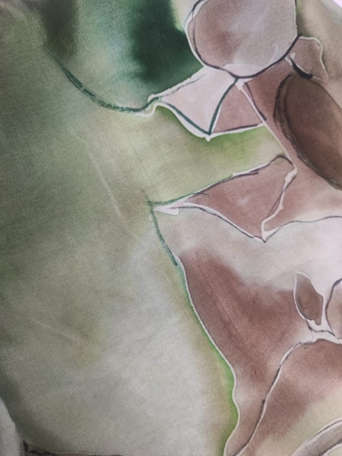 Zielony elegancki szal do sukni wieczorowej habotai 240x90cm SZM-093OUT