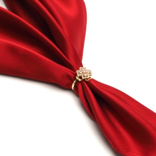 Apaszetka - biżuteria do szala, klamra do apaszki, pierścionek z kwiatem AA-090