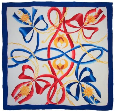 AM7-714 Apaszka Jedwabna Ręcznie Malowana 90x90cm (2)