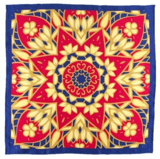 Large women's silk scarf 88x88 cm AD-159